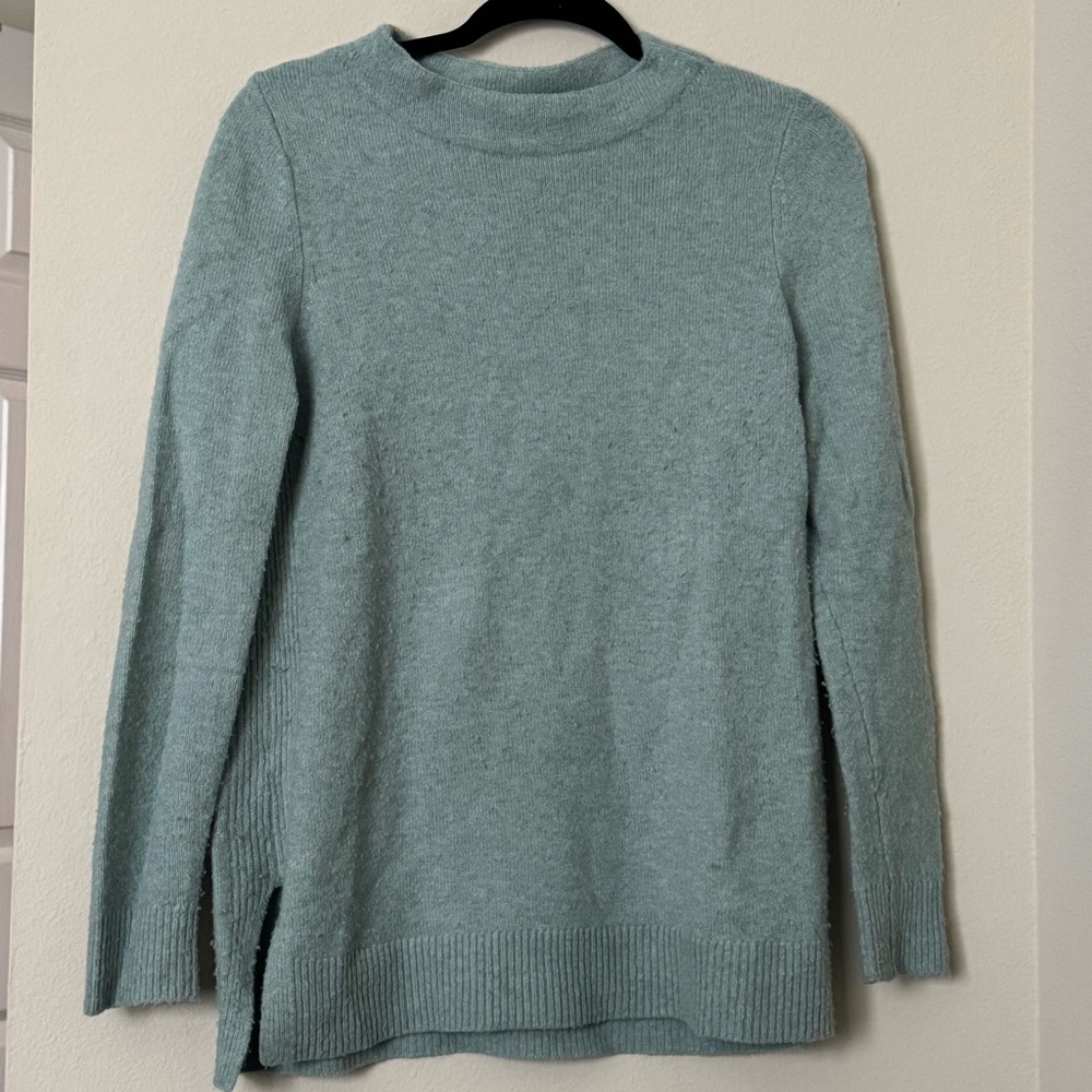 LOFT Seafoam Mock Neck Sweater, Size S